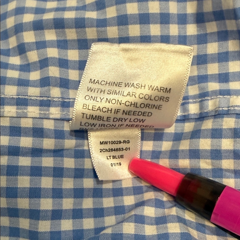 Fairland Men’s Blue and White Checkered Casual Shirt - Picture 10 of 10